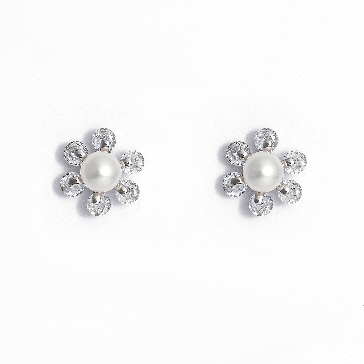 Pearl Bloom Stud Earrings 925 sterling silver