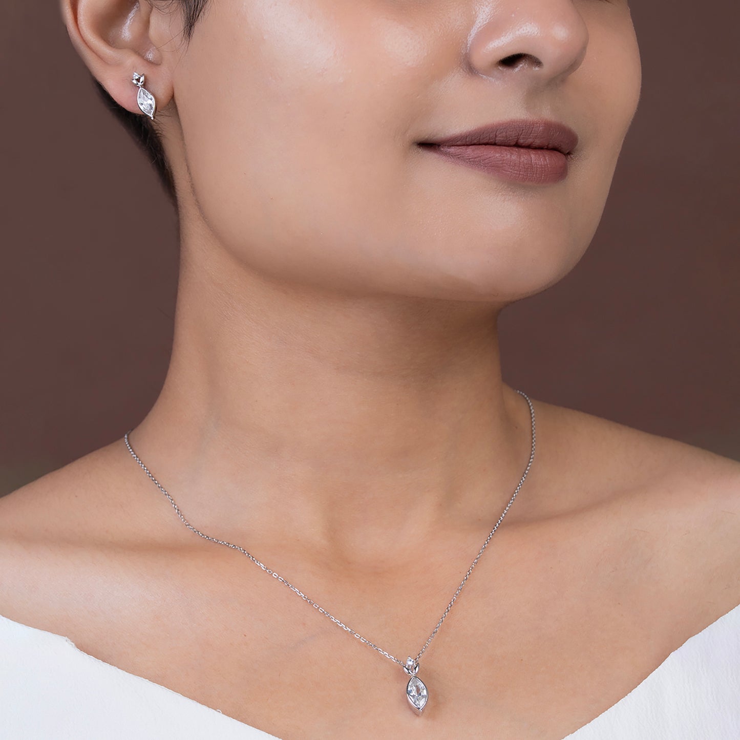 Ethereal Marquise Leaf SET 925 sterling silver