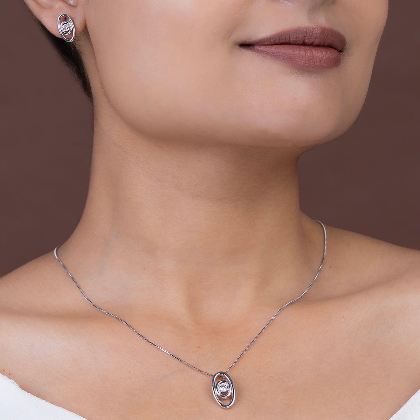 Orbital Solitaire Floating SET 925 sterling silver
