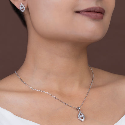 Eternal Flame Pavé & Solitaire SET 925 sterling silver