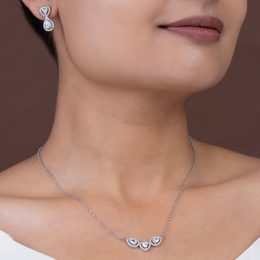 Infinity Heart & Pear Drop SET 925 sterling silver