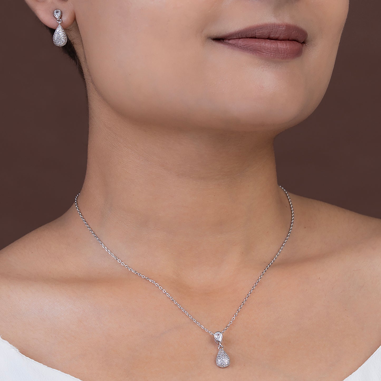 Prism Halo pear-Cut SET 925 sterling silver