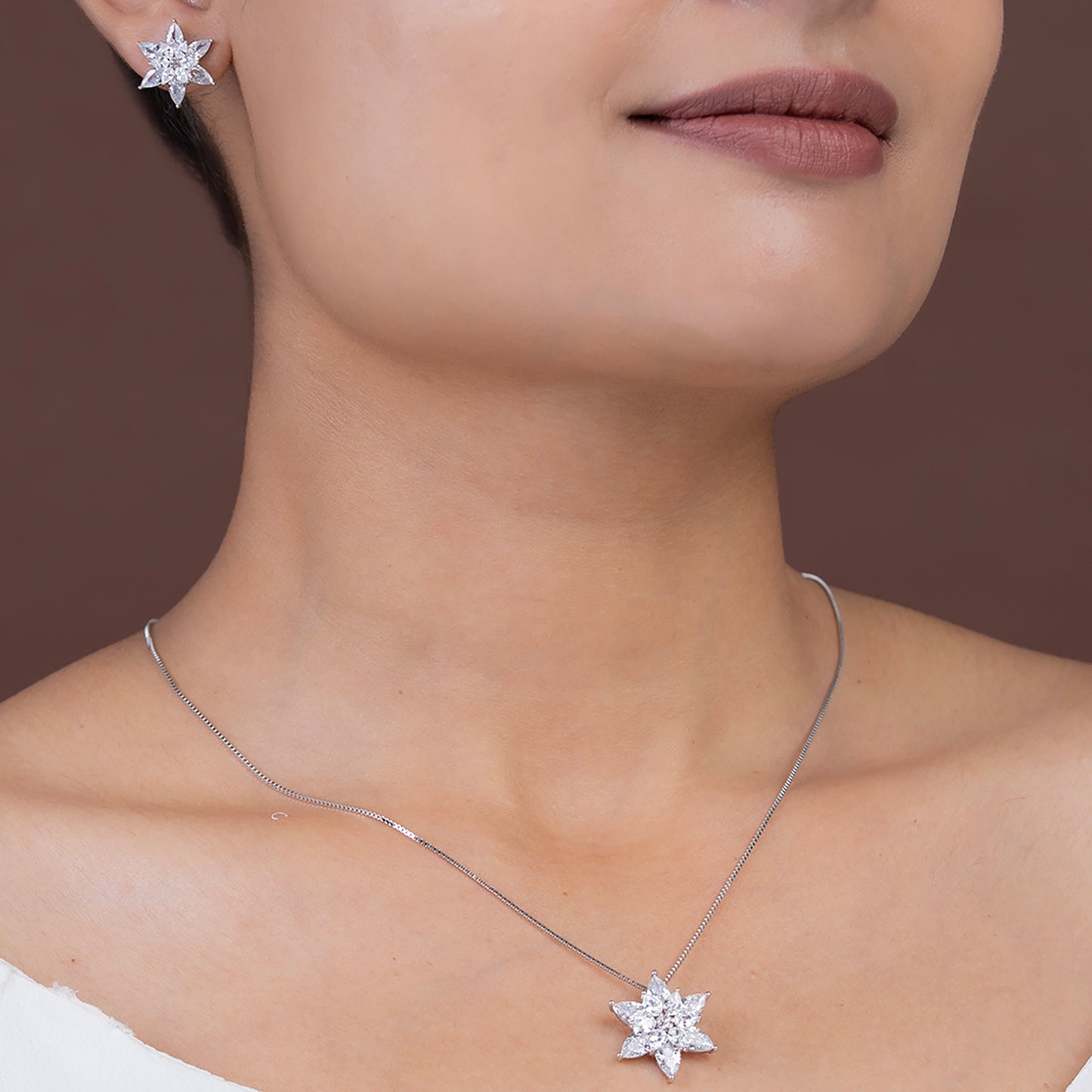 Winter Blossom Pear SET 925 sterling silver