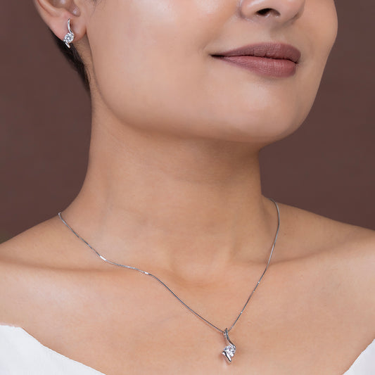 Round single solitare SET 925 sterling silver
