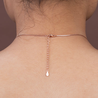 Rose Gold & Diamond-Style 925 sterling silver Necklace