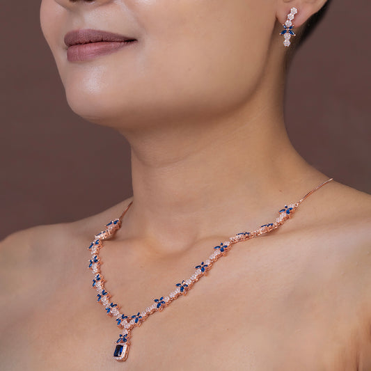 Sapphire-Tone 925 sterling silver Necklace