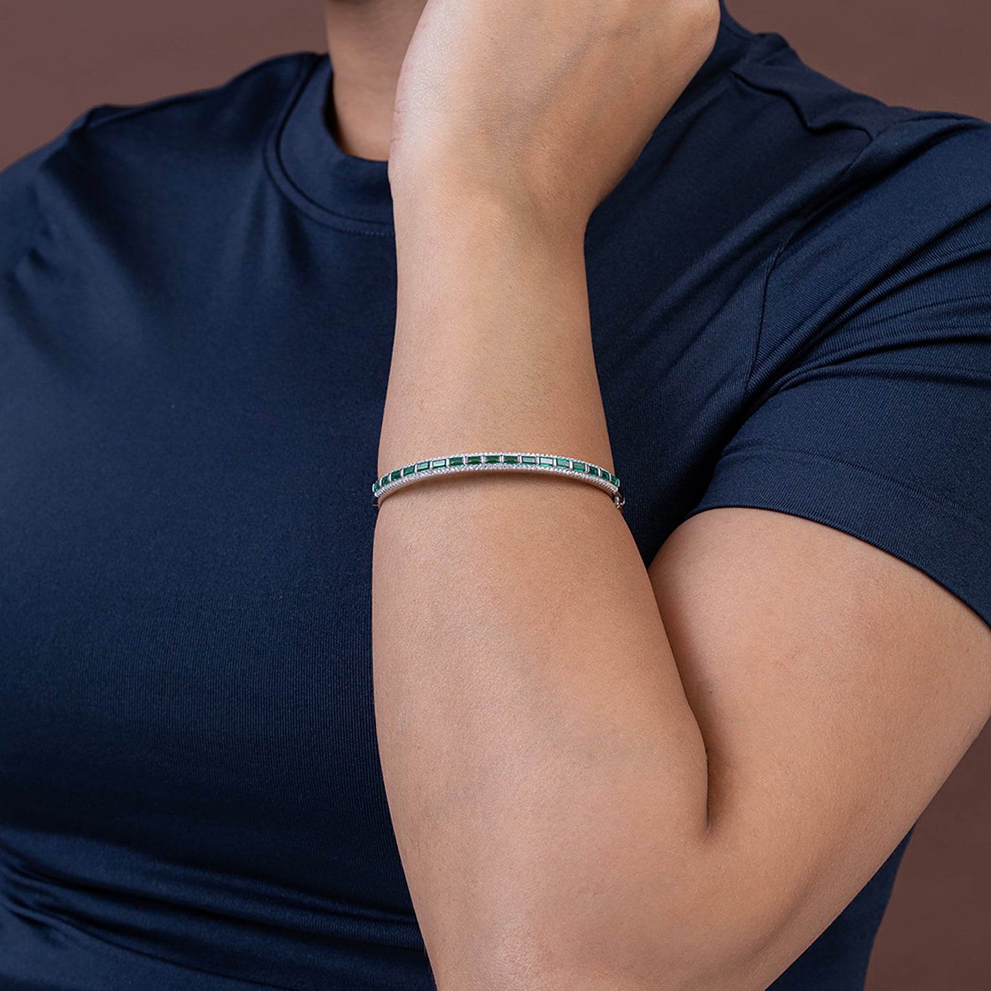 Timeless Emerald Elegance kada 925 sterling silver