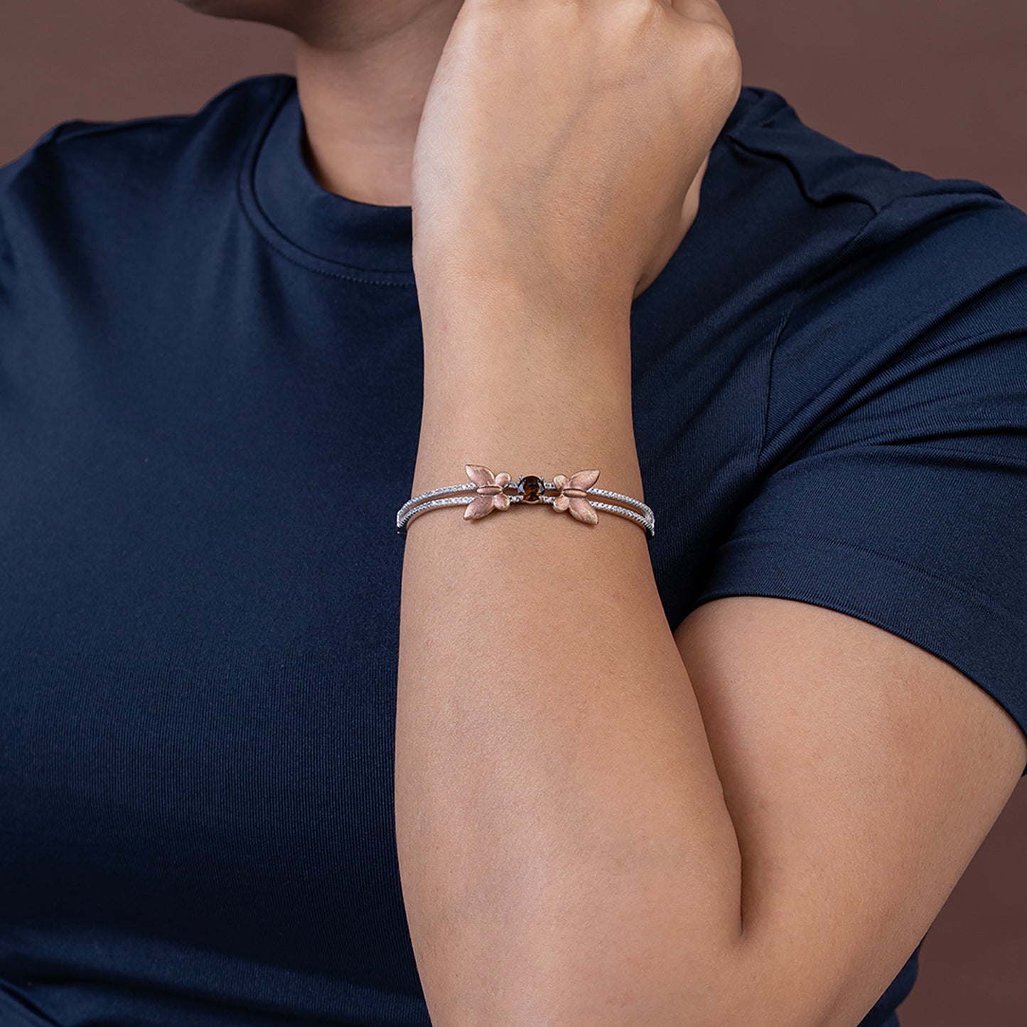 Elegant Butterfly Gem Bracelet korean kada 925 sterling silver