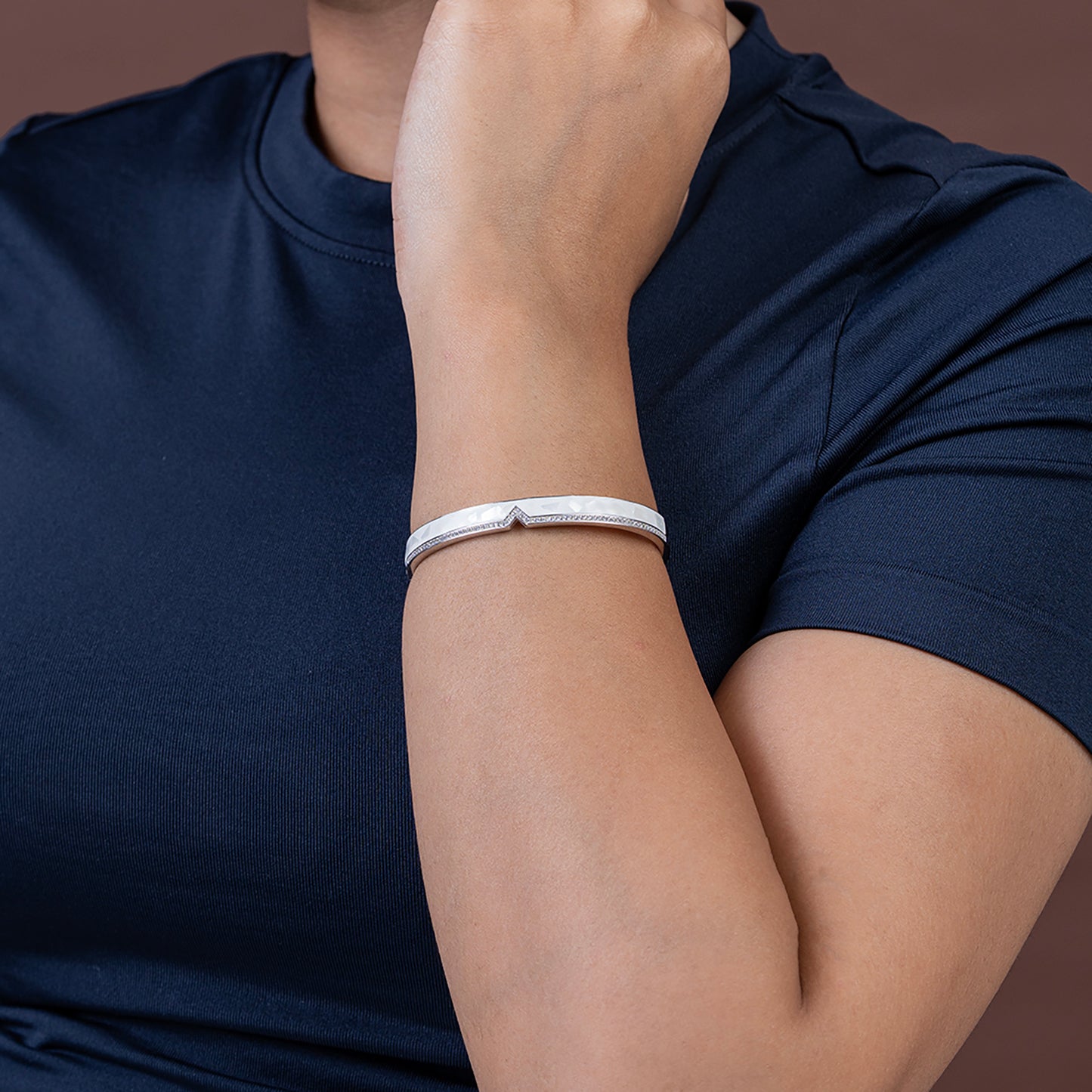 MOP & Diamond kada 925 sterling silver
