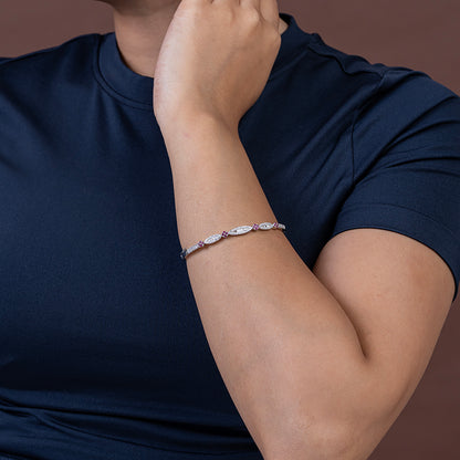 Ruby & Marquise style  kada 925 sterling silver