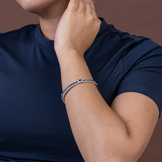 Stunning Blue Baguette kada 925 sterling silver