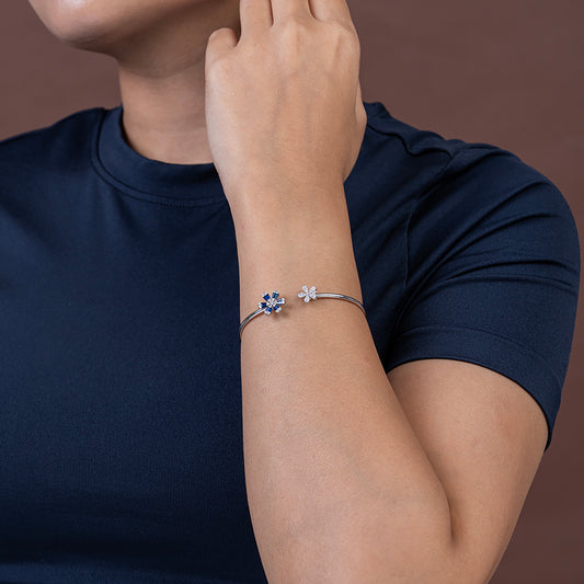 Floral Open Bangle  kada 925 sterling silver