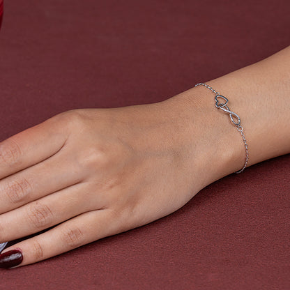 Linked Heart & Infinity Bracelet 925 sterling silver