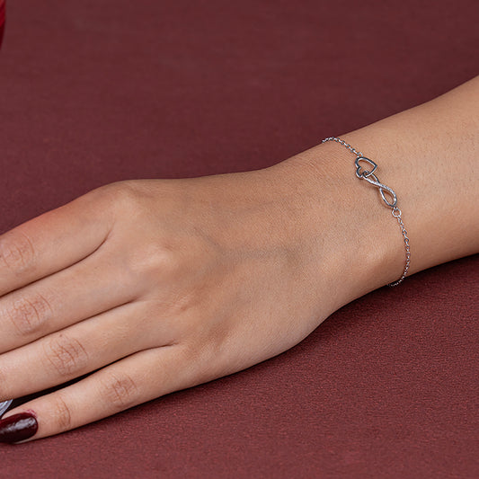 Linked Heart & Infinity Bracelet 925 sterling silver