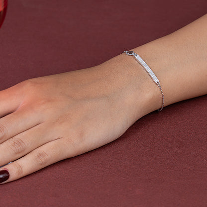 Heart & Bar Pavé  Bracelet 925 sterling silver