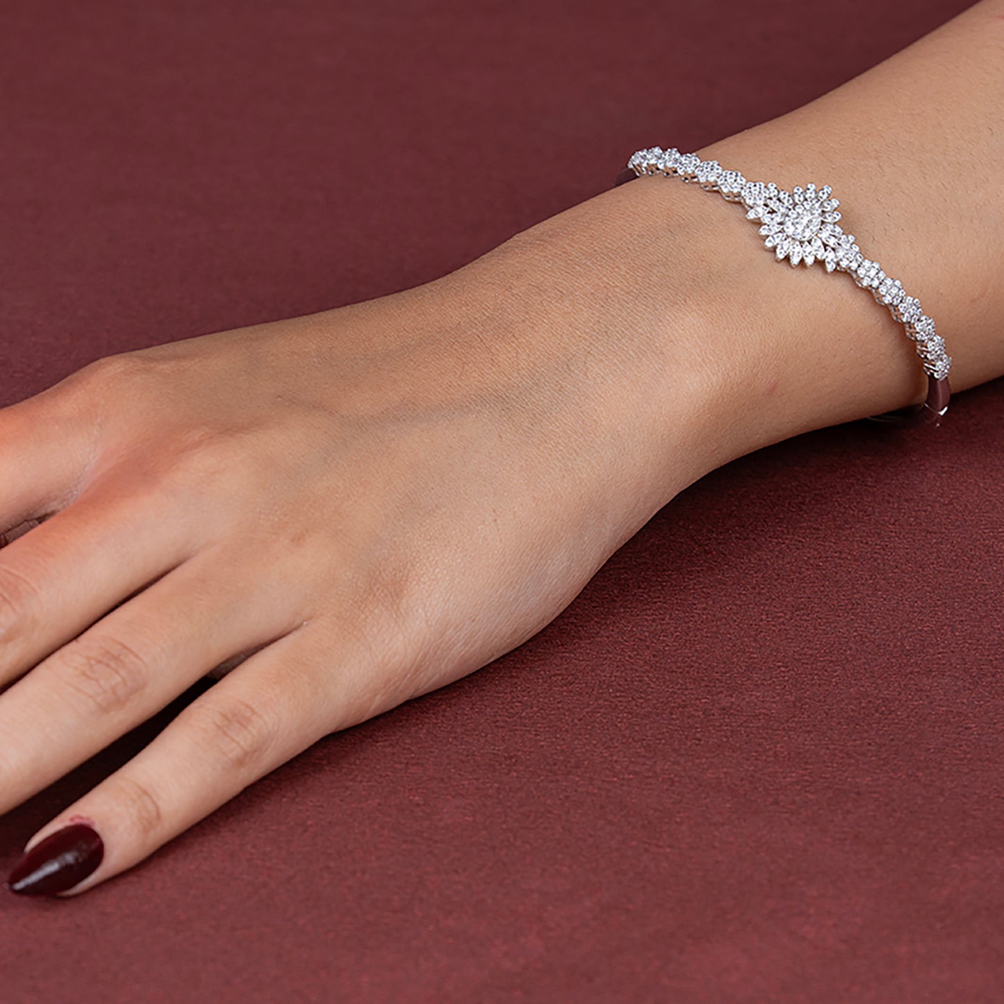 Regal Teardrop Daimond style kada 925 sterling silver