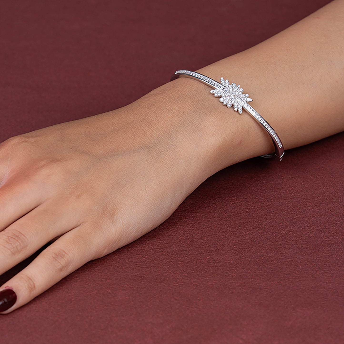 Radiant  Bloom Bangle kada 925 sterling silver