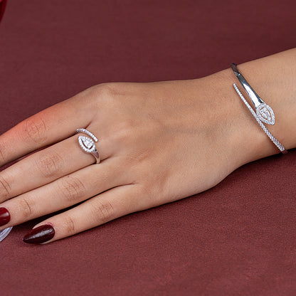 Radiant Teardrop kada & Ring Set  925 sterling silver