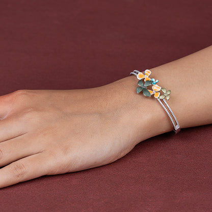 Butterfly Blossom Crystal korean kada 925 sterling silver