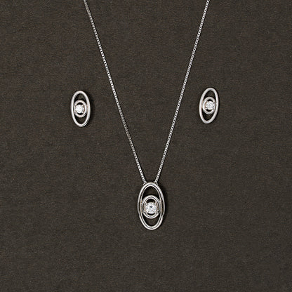 Orbital Solitaire Floating SET 925 sterling silver
