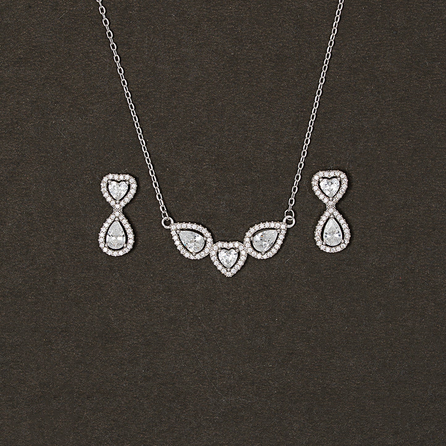 Infinity Heart & Pear Drop SET 925 sterling silver
