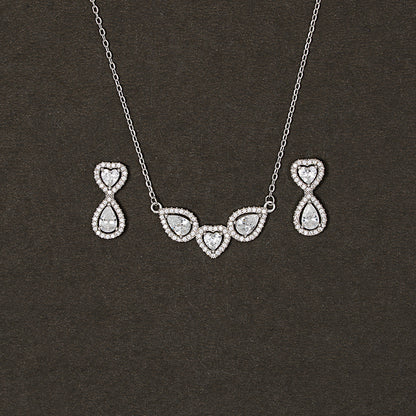 Infinity Heart & Pear Drop SET 925 sterling silver
