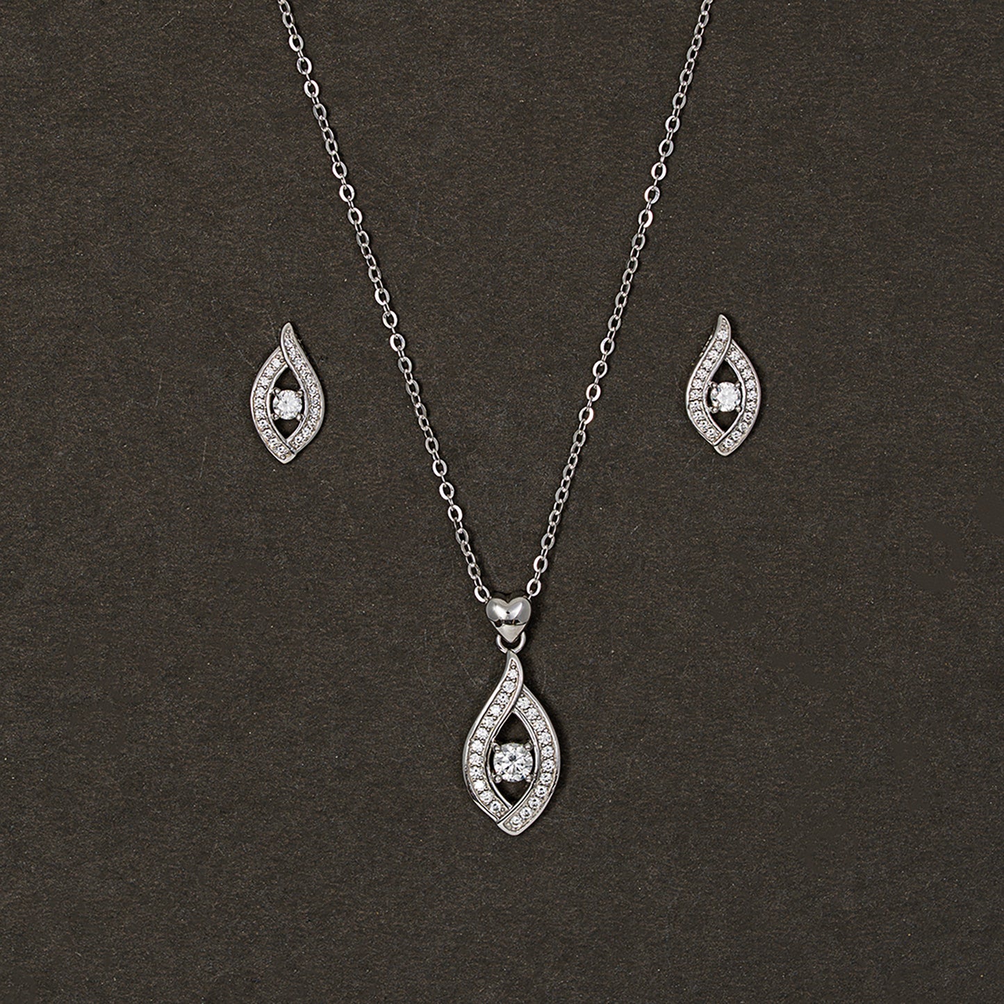 Eternal Flame Pavé & Solitaire SET 925 sterling silver