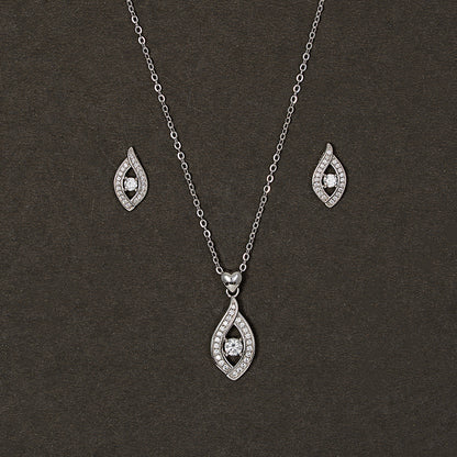 Eternal Flame Pavé & Solitaire SET 925 sterling silver