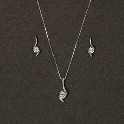 Round single solitare SET 925 sterling silver