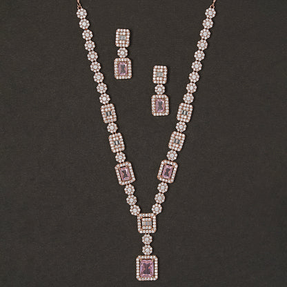 Blush Brilliance Pink Stone 925 sterling silver Necklace