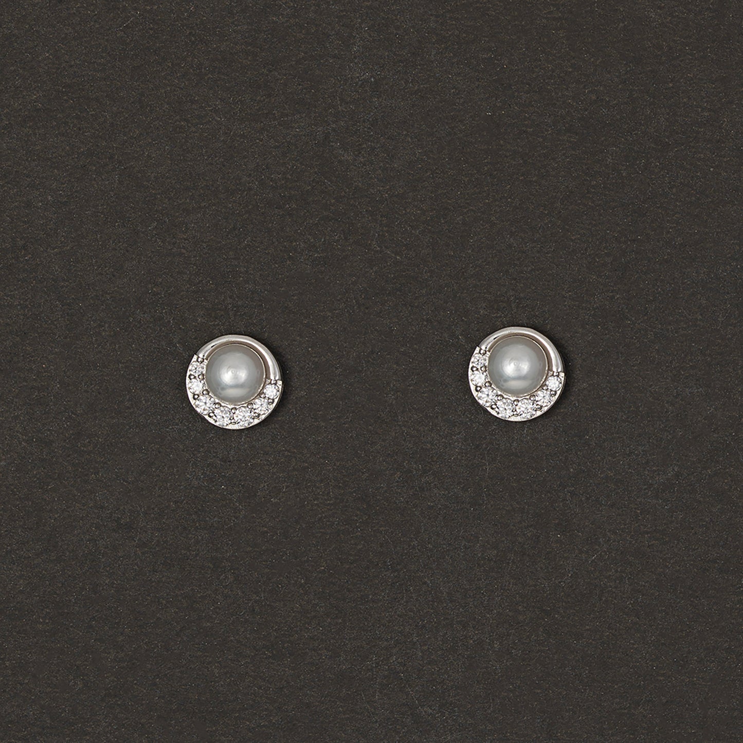 Crescent Pearl Studs Earrings 925 sterling silver