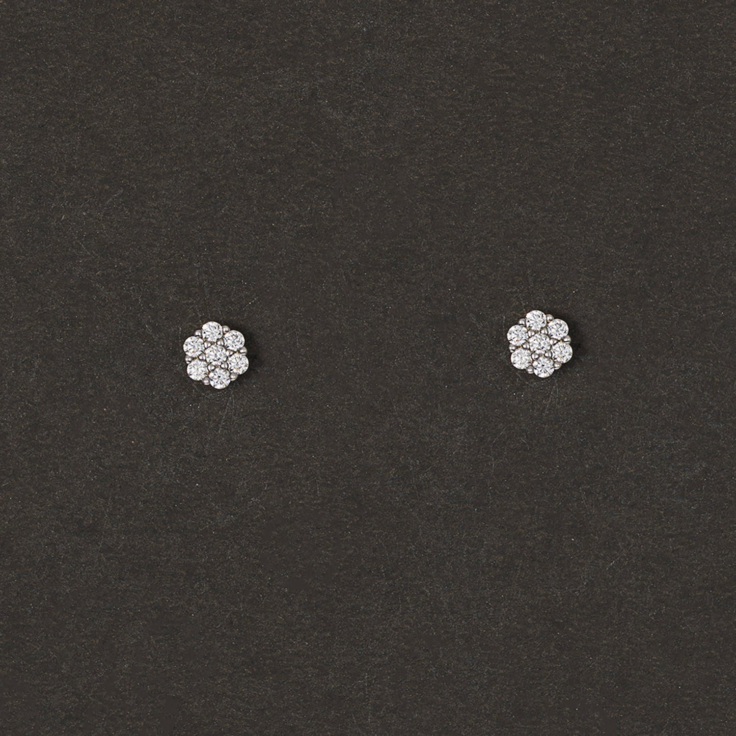 Floral Diamond Stud Earrings 925 sterling silver