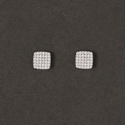 Square Pavé Studs Earrings 925 sterling silver