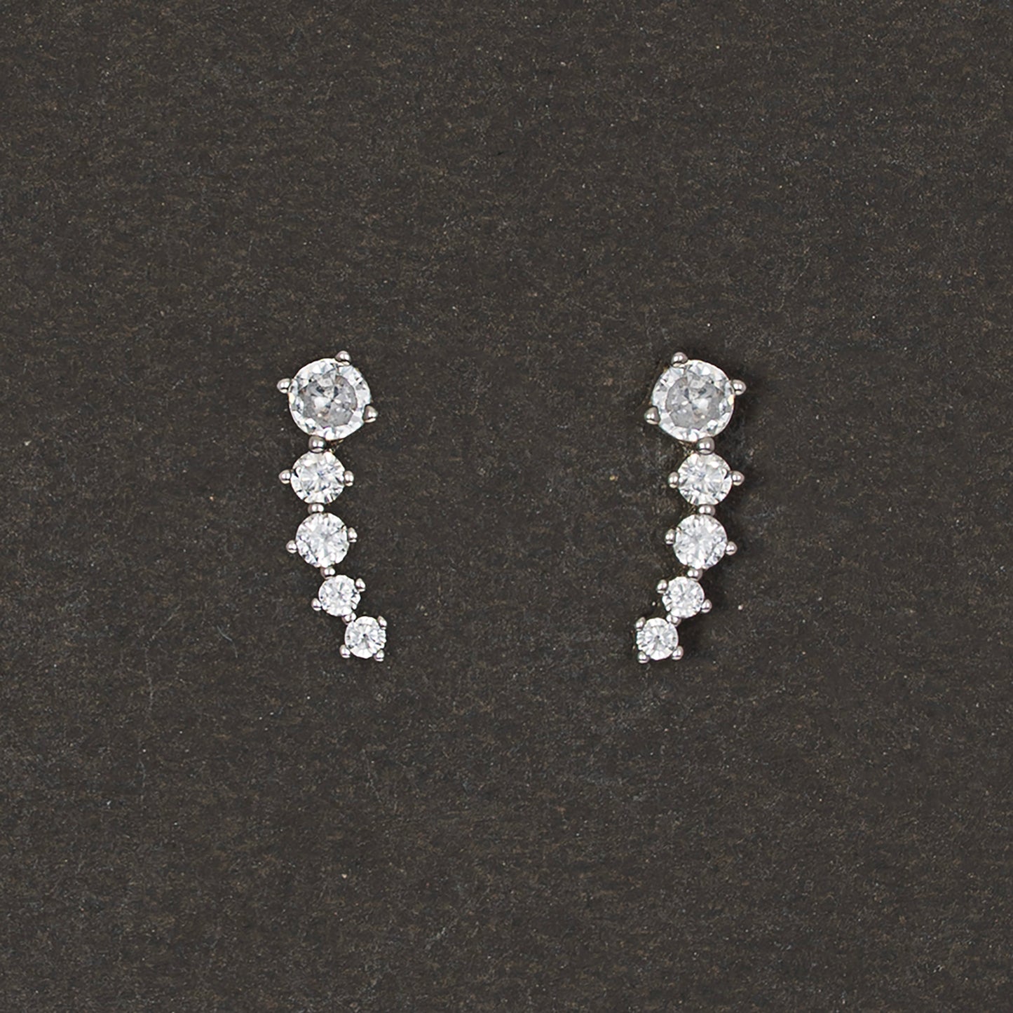 Graduated Curved Climbers Earrings 925 sterling silver