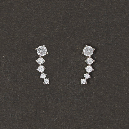 Graduated Curved Climbers Earrings 925 sterling silver