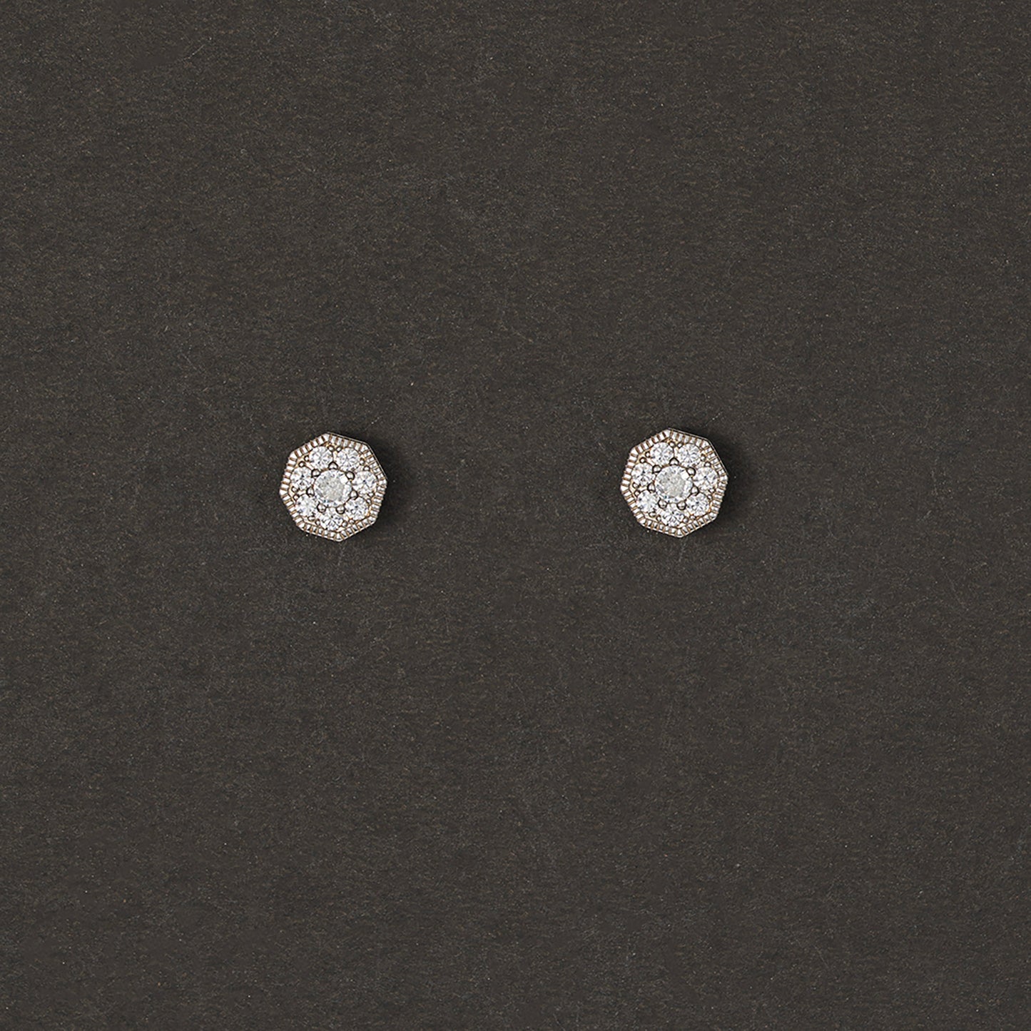 Hexagonal Floral Clusters Earrings 925 sterling silver