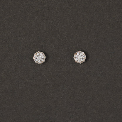 Hexagonal Floral Clusters Earrings 925 sterling silver