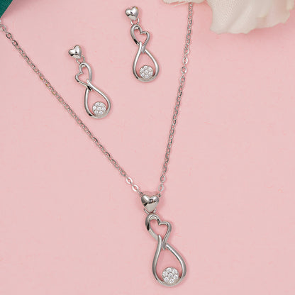 Infinity Heart Figured SET 925 sterling silver