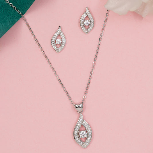 Eternal Flame Pavé & Solitaire SET 925 sterling silver