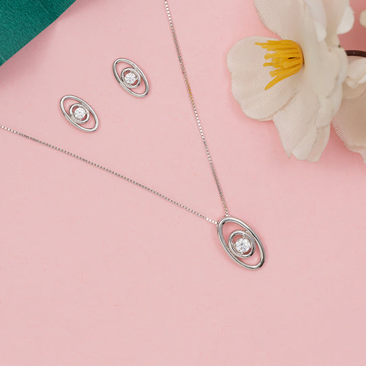 Orbital Solitaire Floating SET 925 sterling silver