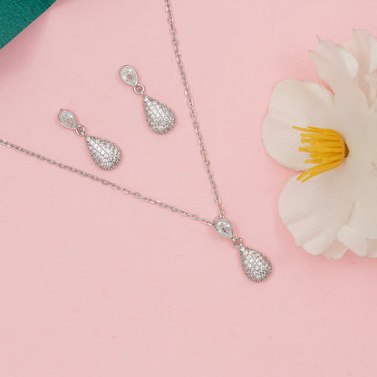 Prism Halo pear-Cut SET 925 sterling silver
