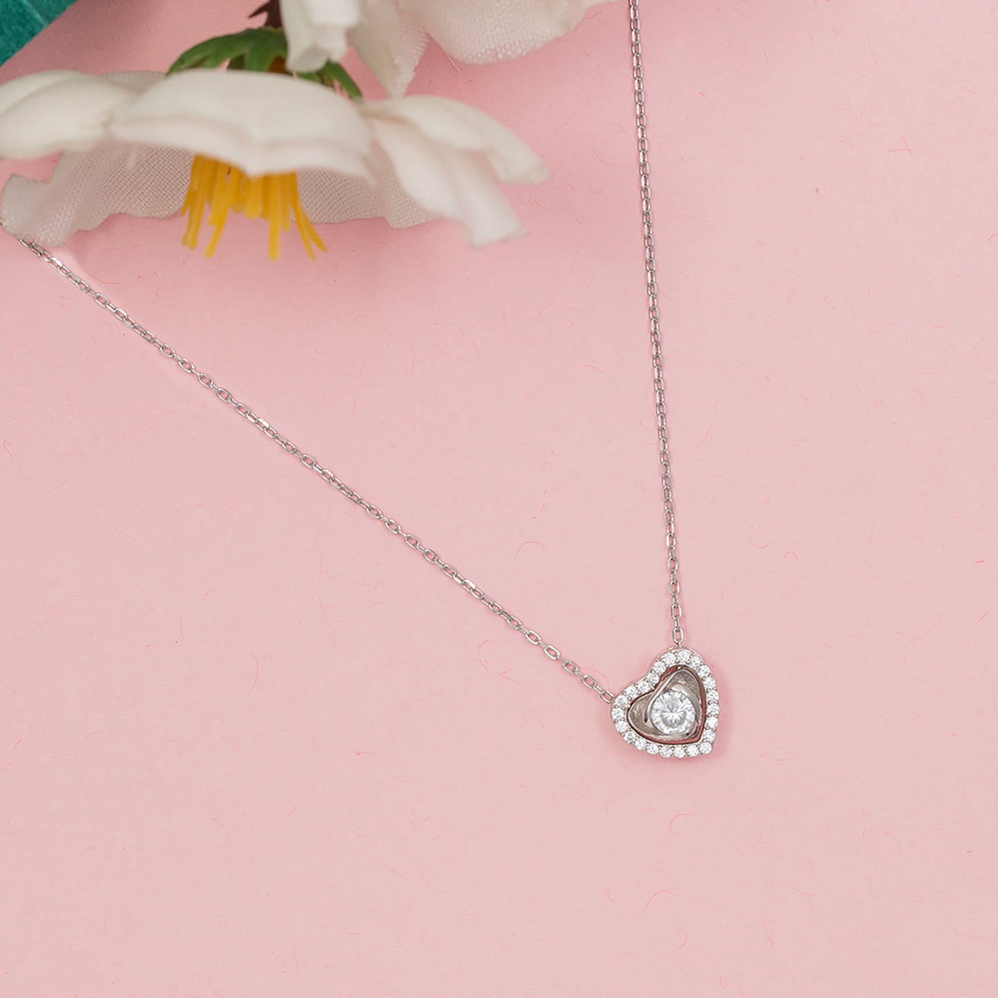 Radiant Heart  Love in Every Sparkle chain pendant