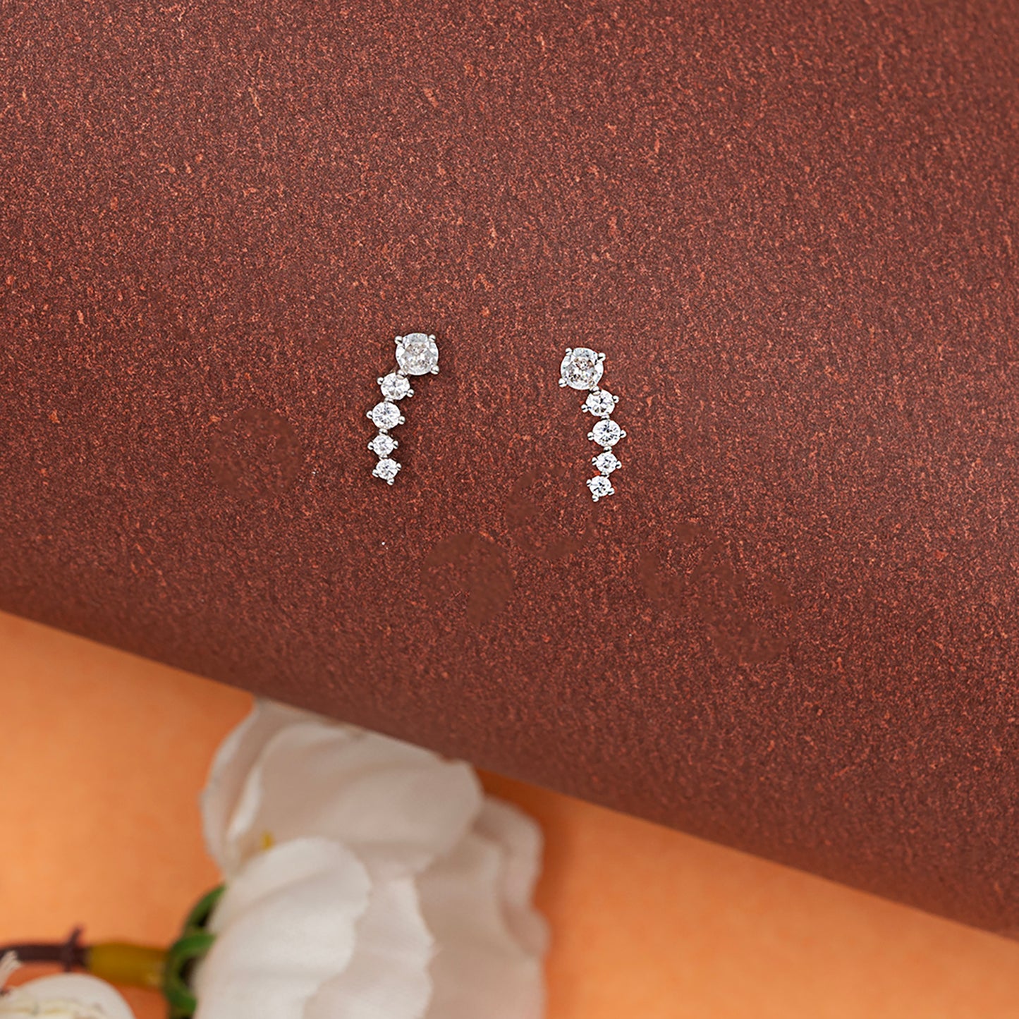 Graduated Curved Climbers Earrings 925 sterling silver