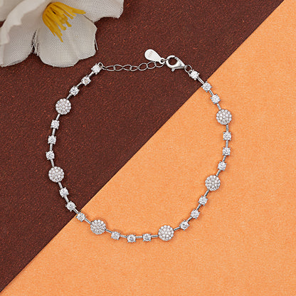 Stellar Pavé & Solitaire Look Bracelet 925 sterling silver