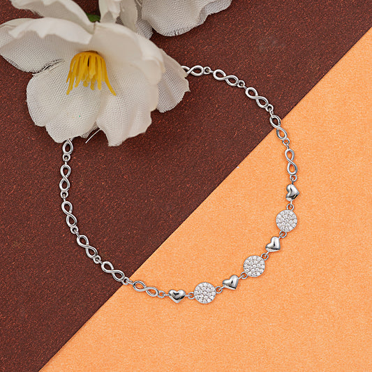 Infinity & Heart  Bracelet 925 sterling silver