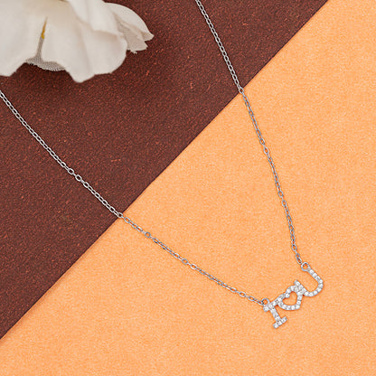 I ❤️ U” chain Pendant  Say It with Sparkl 925 sterling silver