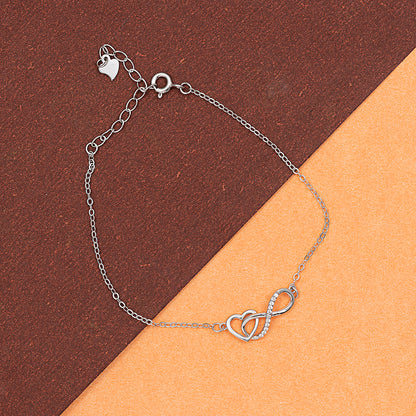Linked Heart & Infinity Bracelet 925 sterling silver