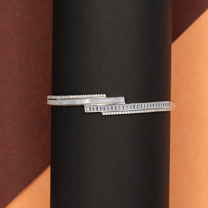 Baguette Hinged Bangle kada 925 sterling silver