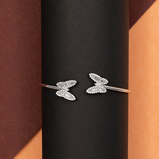 Diamond-Style Butterfly Open Cuff kada 925 sterling silver