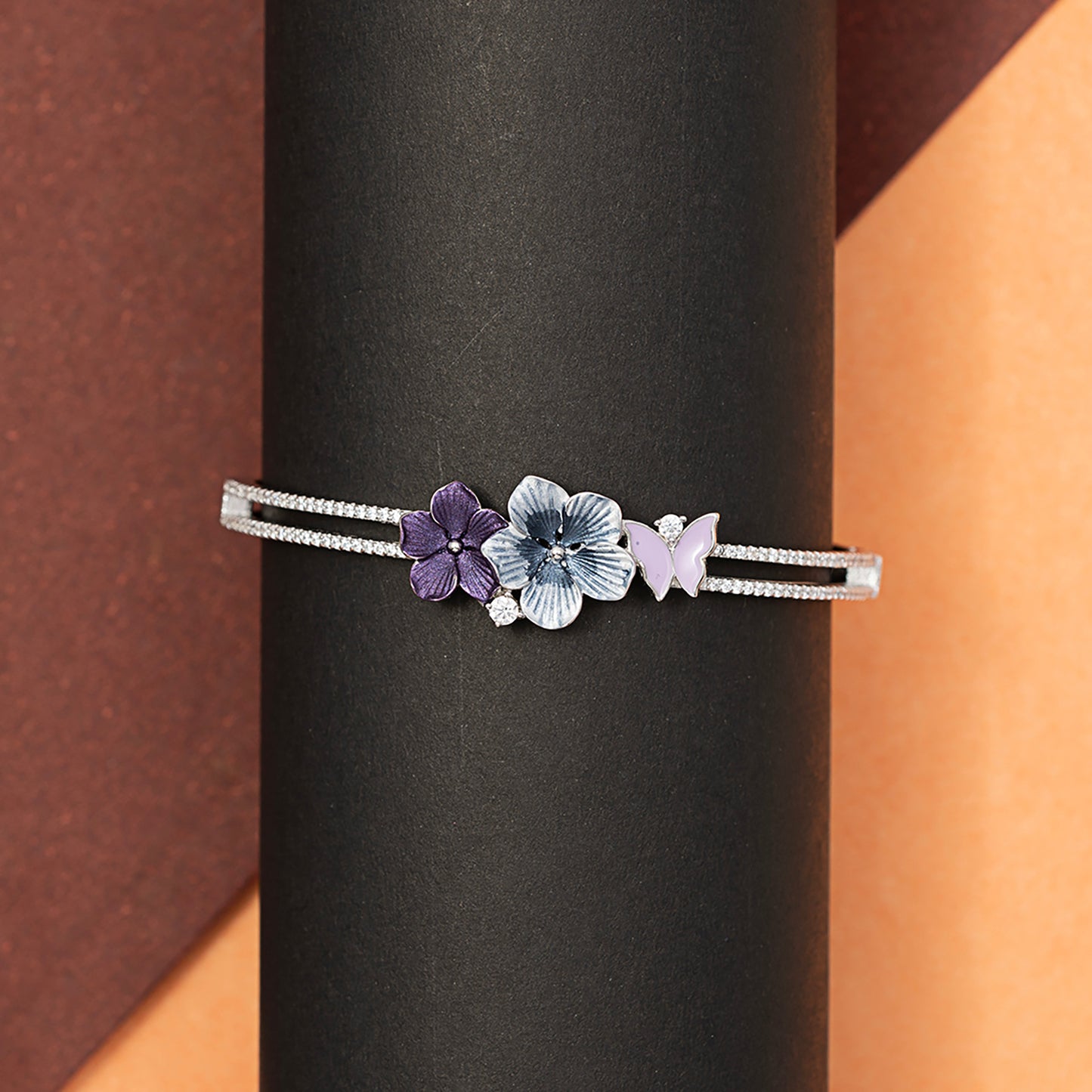 Enchanted Garden  korean kada 925 sterling silver